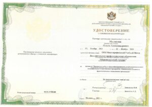 Дипломы и сертификаты МАЛИХОВА ОЛЬГА АЛЕКСАНДРОВНА - фото 24