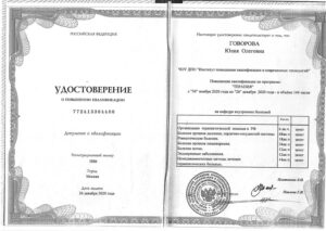 Дипломы и сертификаты Говорова Юлия Олеговна - фото 5