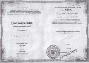 Дипломы и сертификаты Чичиков Евгений Игоревич - фото 3